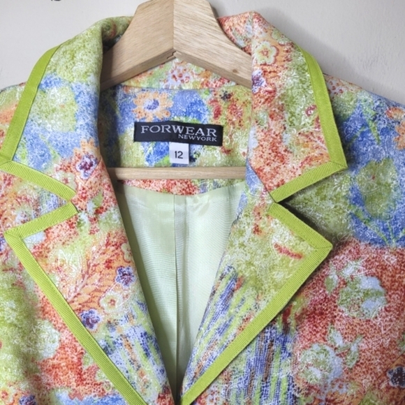Vintage Pastel Floral Blazer Size 12 NWT Forwear New York - Picture 3 of 10